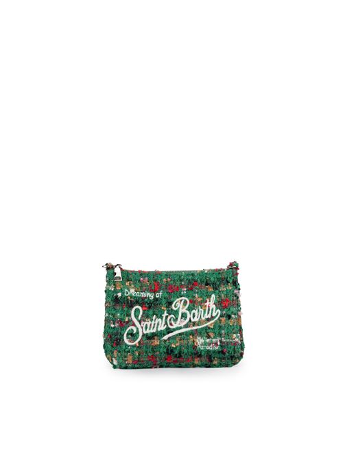 Pochette Parisienne in tweed verde Mc2 Saint Barth | PARISIENNE MINI W00395G TWEED 51 EMB